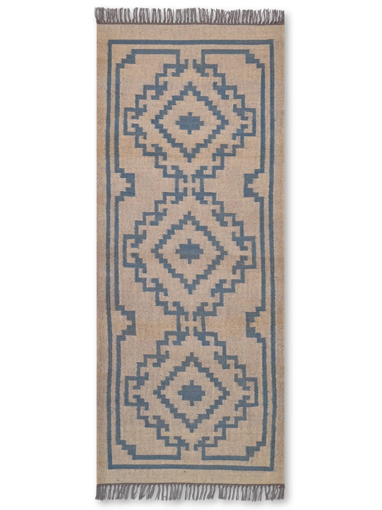 alfombras kililm pasillo 75x180 beige necha a mano en fibras naturales