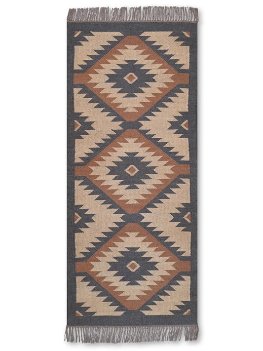 alfombras kililm pasillo 75x180 multicolor necha a mano en fibras naturales
