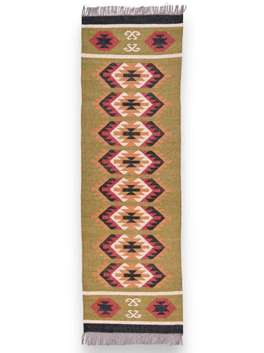alfombras kililm pasillo 75x240  multicolor necha a mano en fibras naturales
