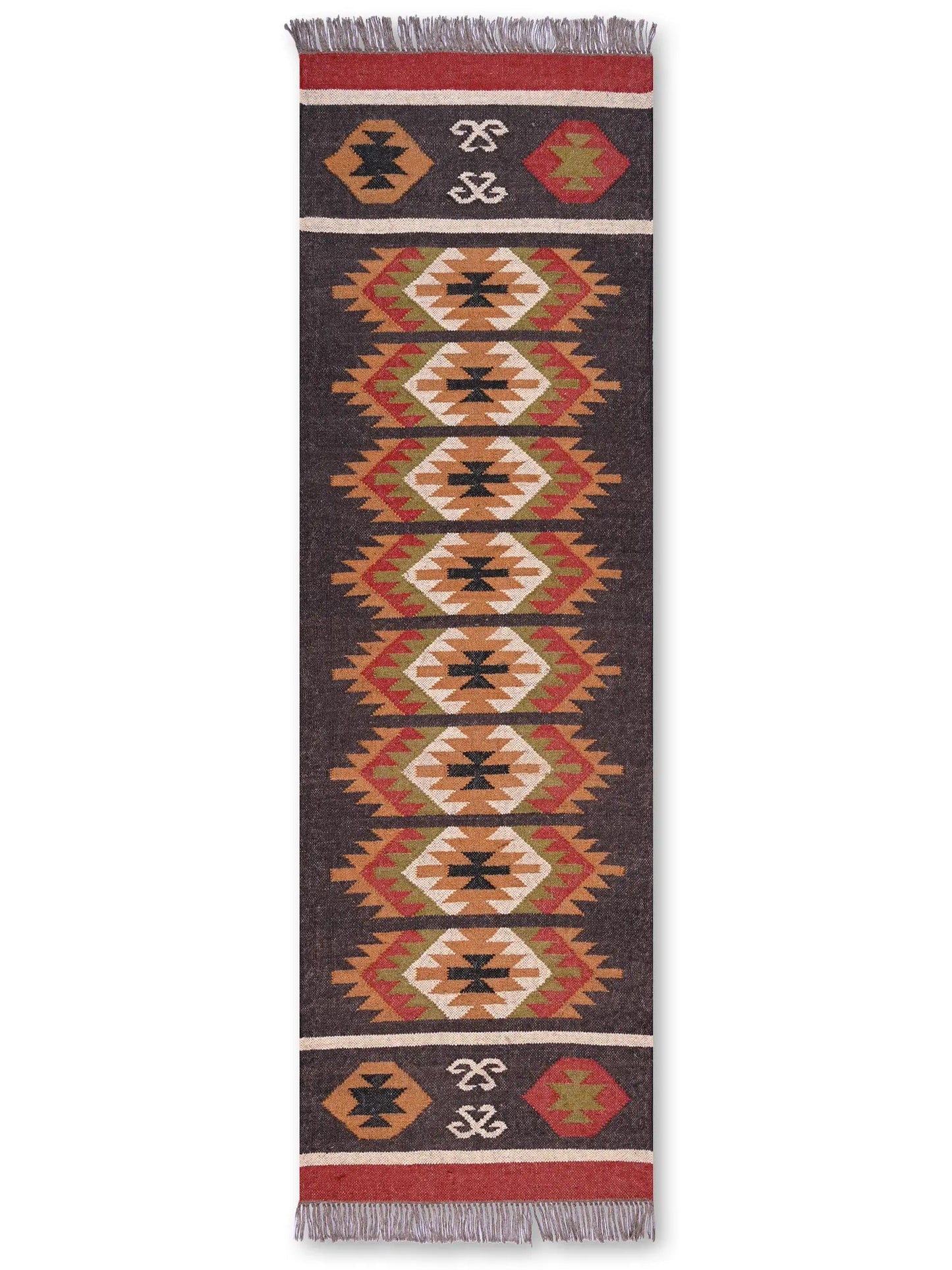 alfombras kililm pasillo 75x240 multicolor necha a mano en fibras naturales