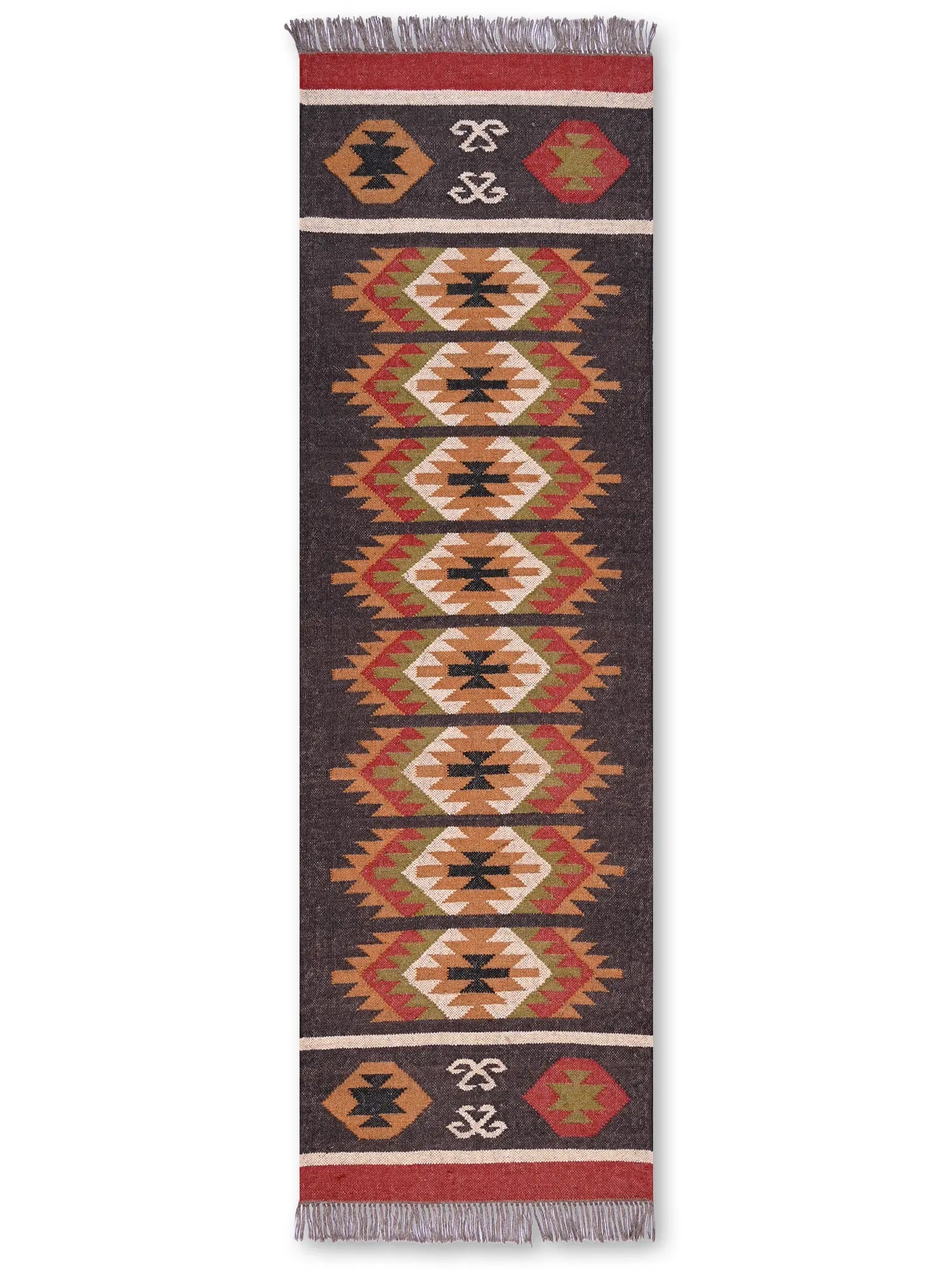 alfombras kililm pasillo 75x240 multicolor necha a mano en fibras naturales