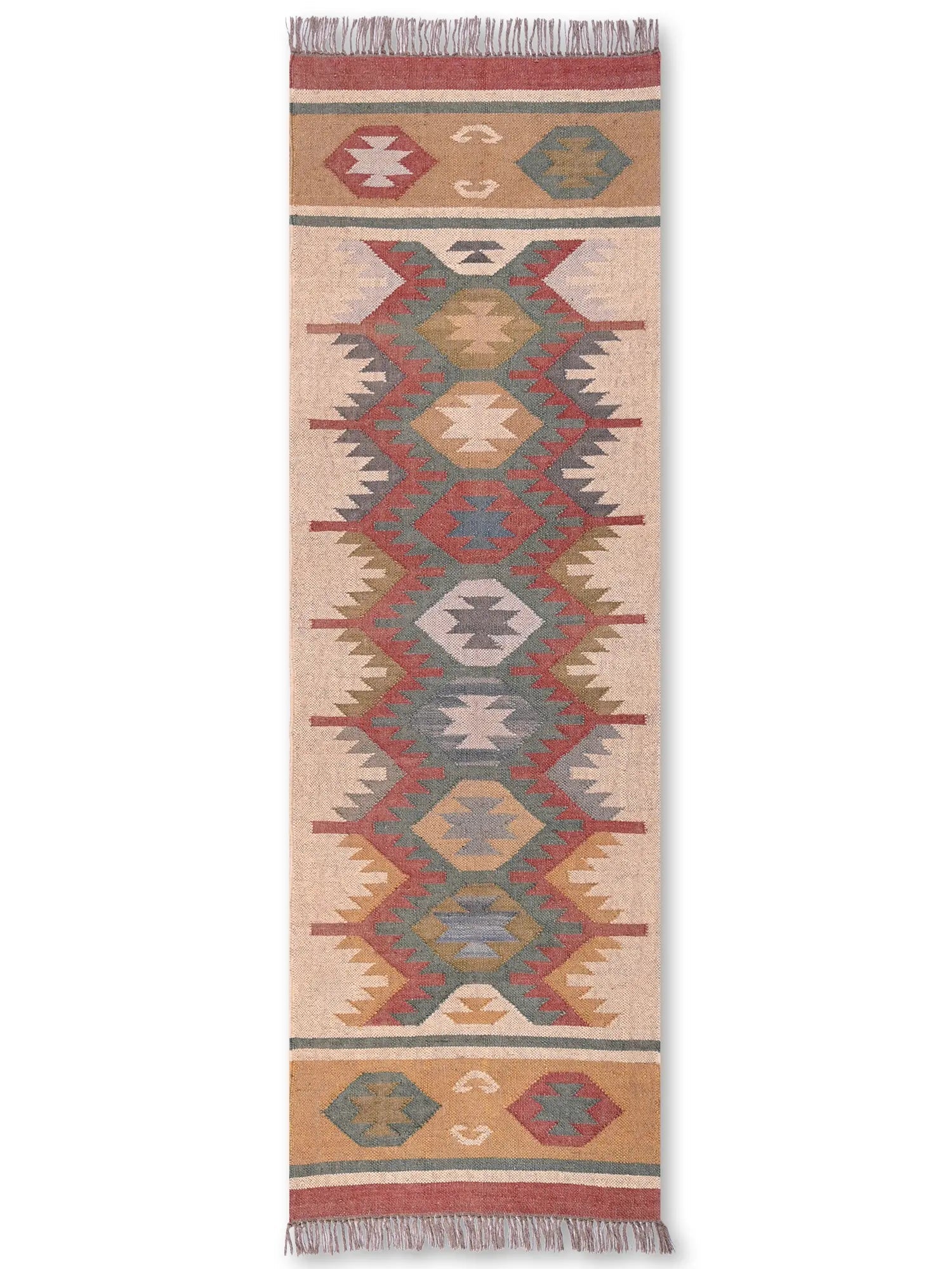 alfombras kilim pasillo 75x240 multicolor hecha a mano en fibras naturales