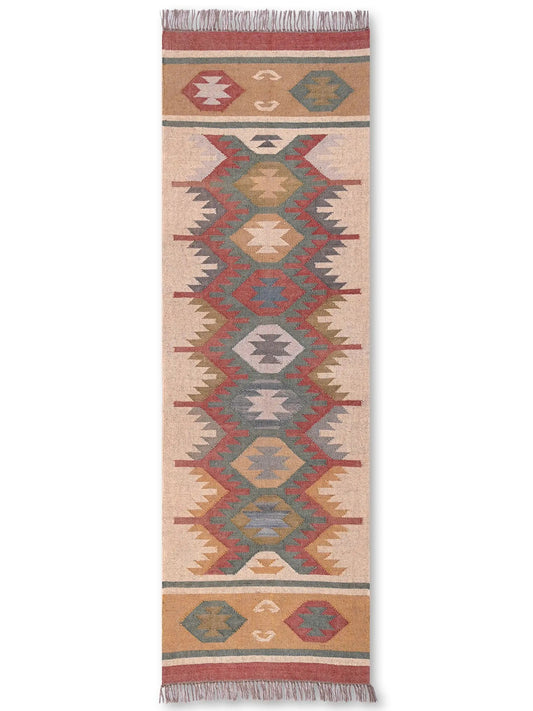 alfombras kilim pasillo 75x240 multicolor hecha a mano en fibras naturales