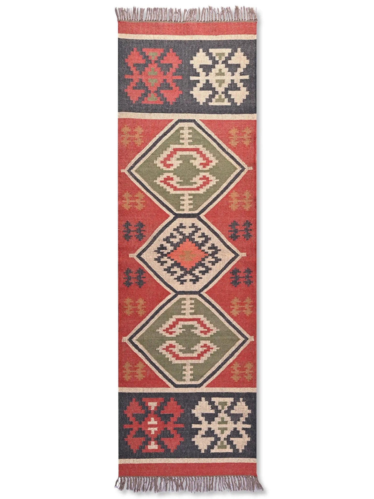 alfombras kililm pasillo 75x240 multicolor necha a mano en fibras naturales