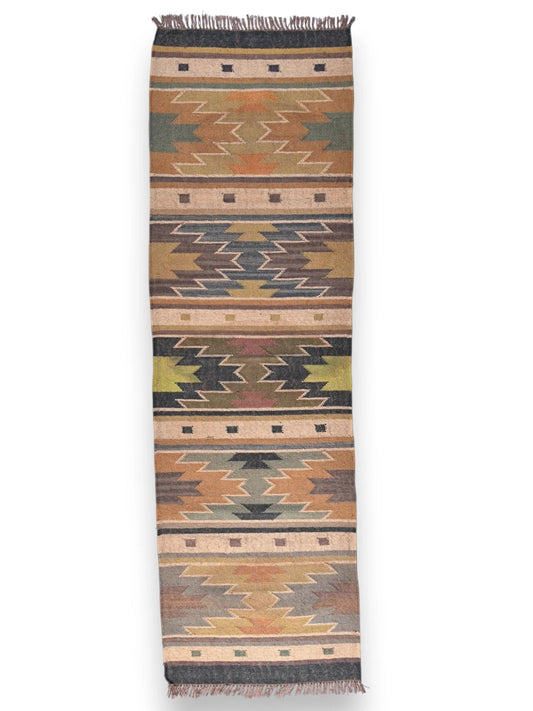 alfombras kililm pasillo 75x240 multicolor necha a mano en fibras naturales