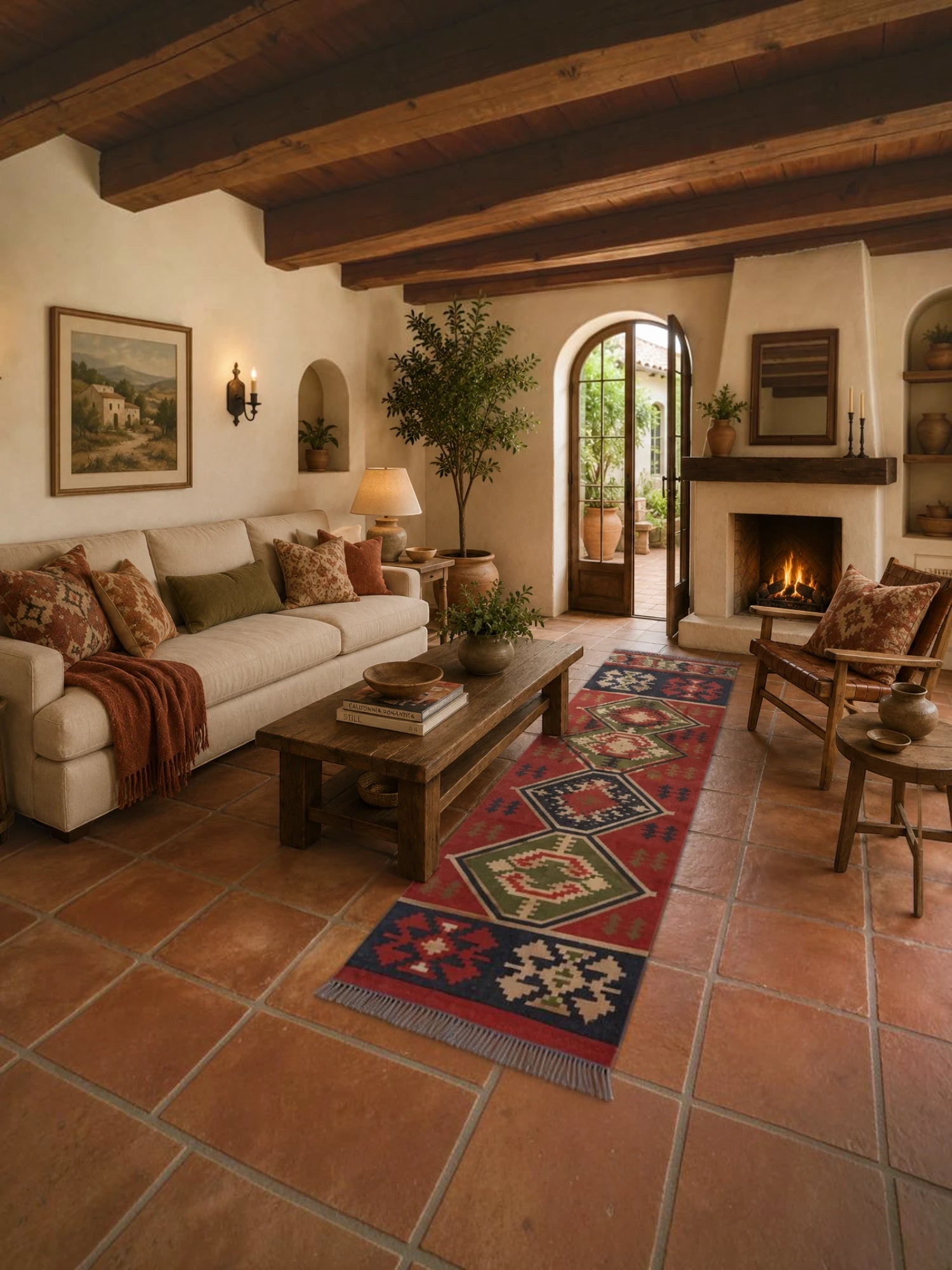 Alfombra Kilim75x240 para (comedor, salón, dormitorio...dinning, living,  room) multicolor de yute y lana.
