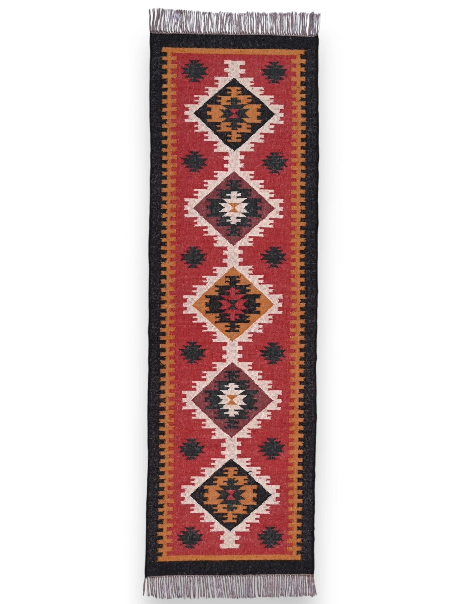alfombras kililm pasillo 75x240  multicolor necha a mano en fibras naturales