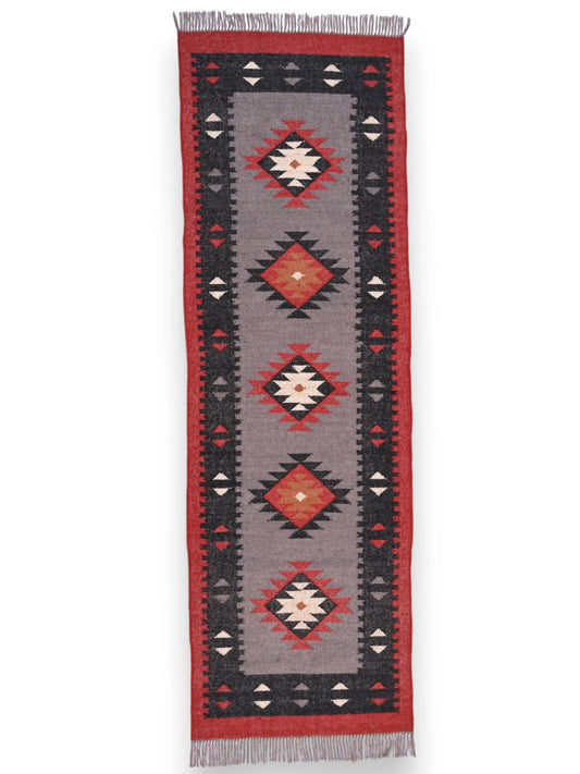 alfombras kililm pasillo 75x240 multicolor necha a mano en fibras naturales
