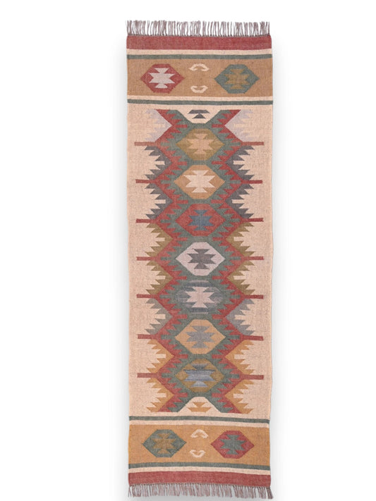 alfombras kilim pasillo 75x240 multicolor hecha a mano en fibras naturales