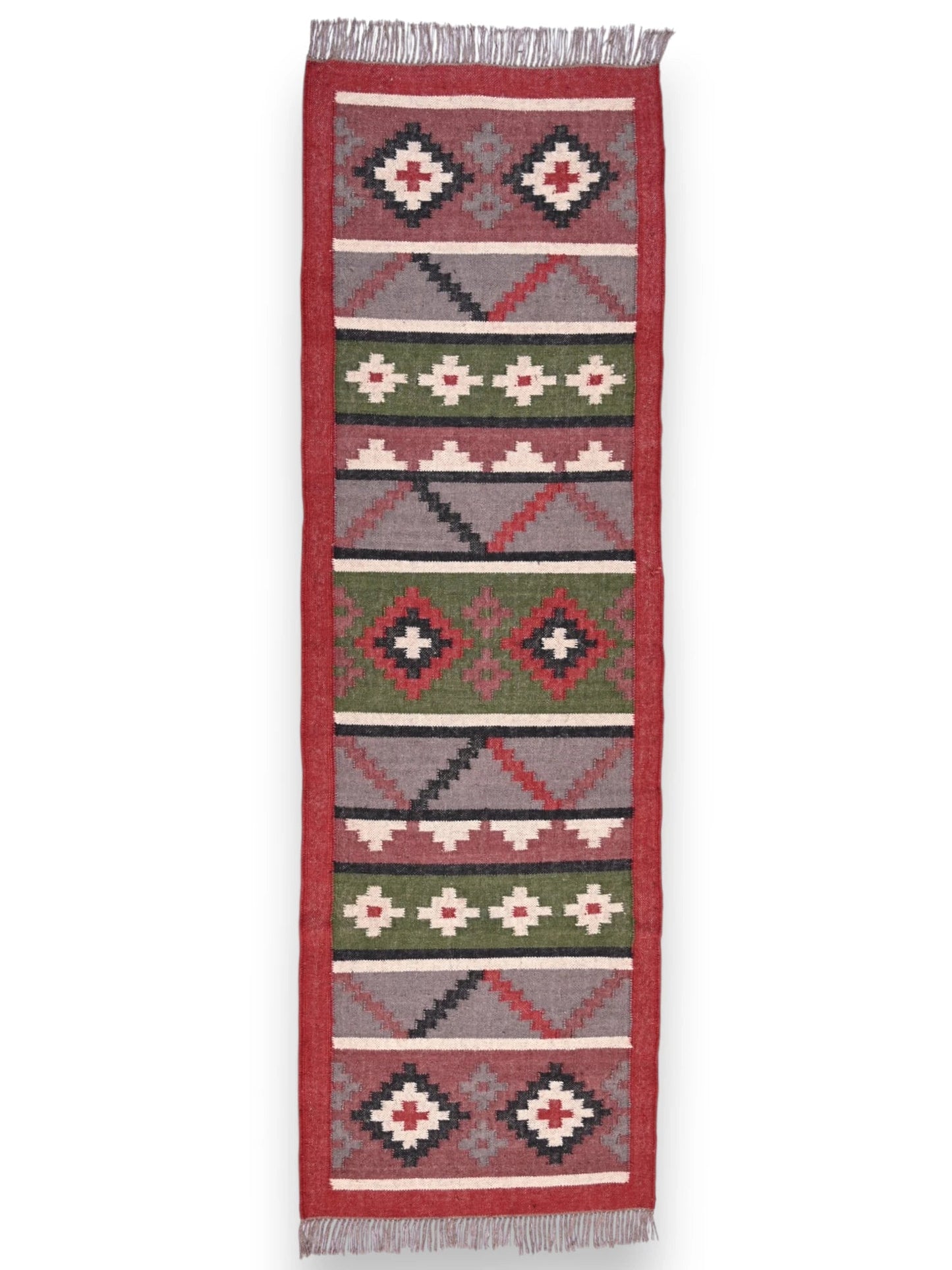 alfombras kililm pasillo 75x240  multicolor necha a mano en fibras naturales