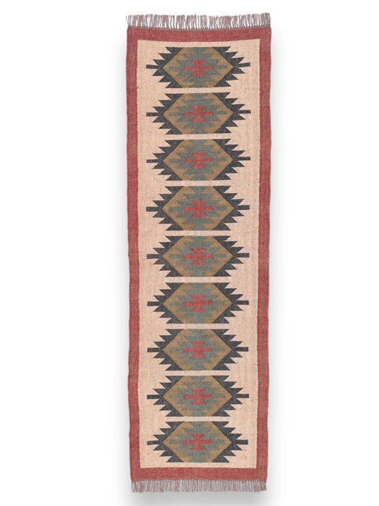 alfombras kilim pasillo 75x240 multicolor hecha a mano en fibras naturales

