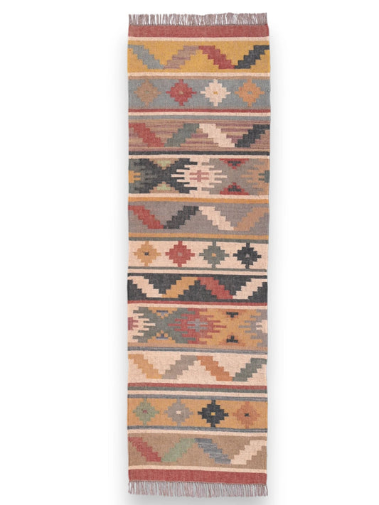 alfombras kilim pasillo 75x240 multicolor hecha a mano en fibras naturales