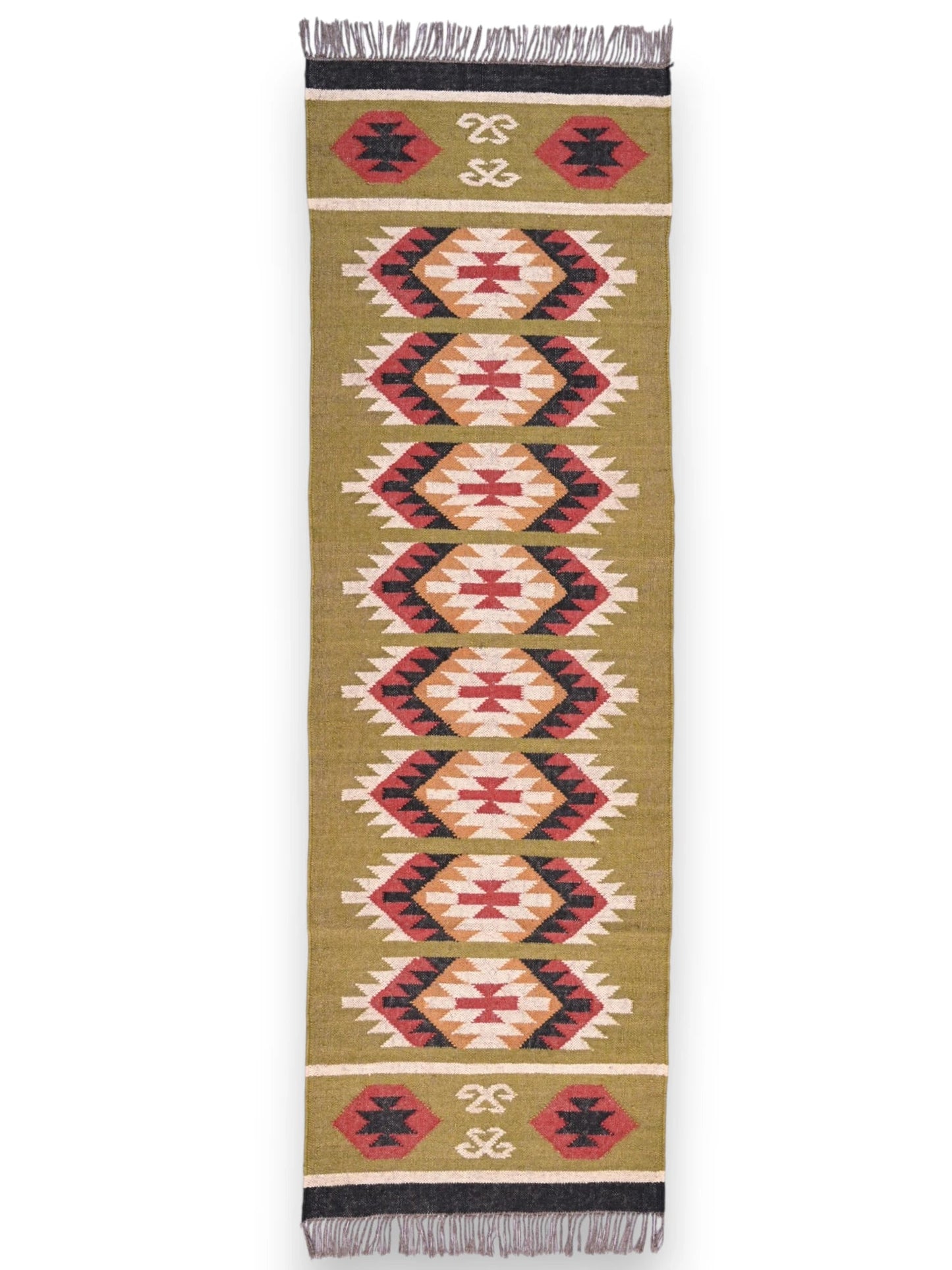 alfombras kililm pasillo 75x240  multicolor necha a mano en fibras naturales