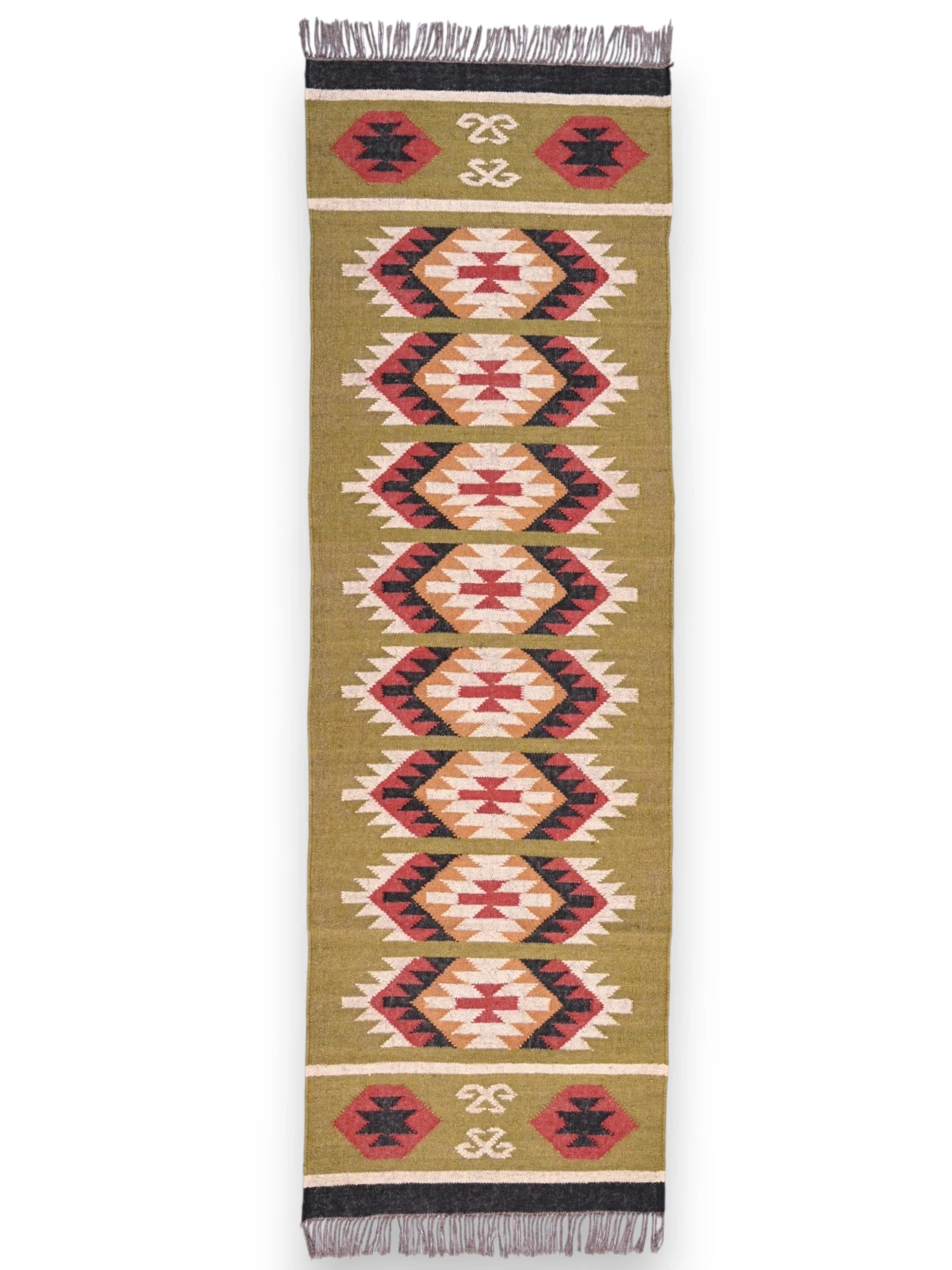 alfombras kililm pasillo 75x240  multicolor necha a mano en fibras naturales