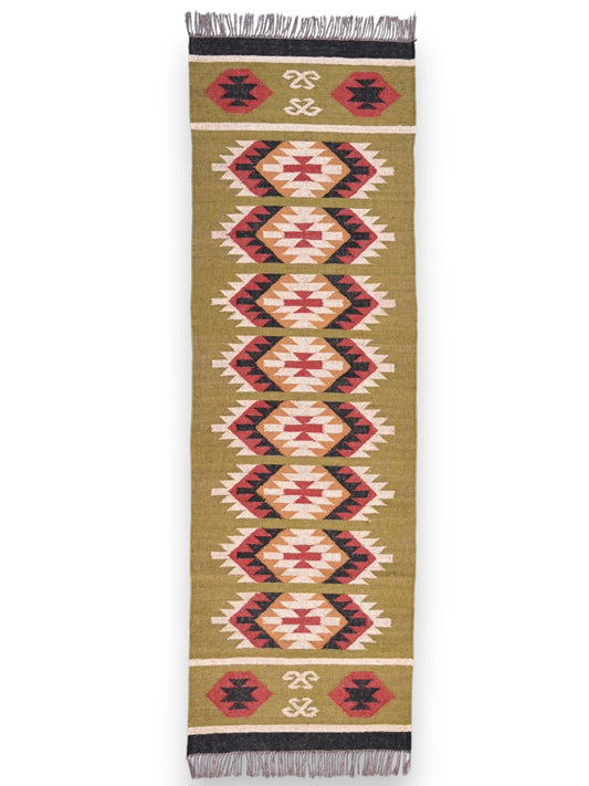 alfombras kililm pasillo 75x240  multicolor necha a mano en fibras naturales