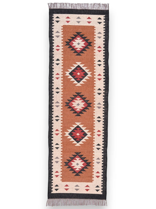 alfombras kililm pasillo 75x240  multicolor necha a mano en fibras naturales