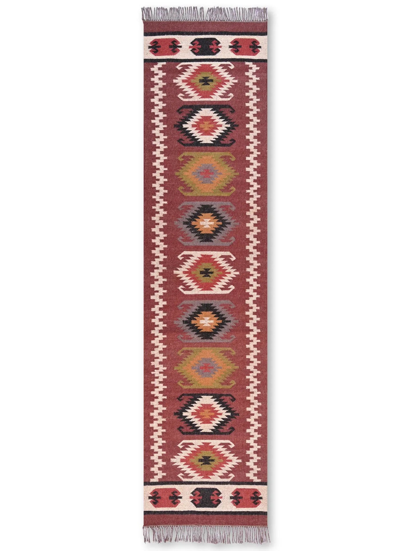 alfombras kililm pasillo 75x300 multicolor necha a mano en fibras naturales
