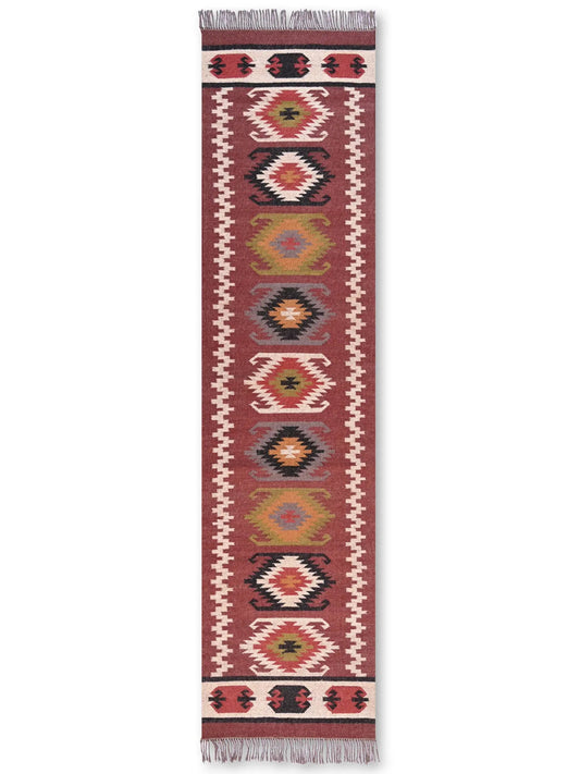 alfombras kililm pasillo 75x300 multicolor necha a mano en fibras naturales