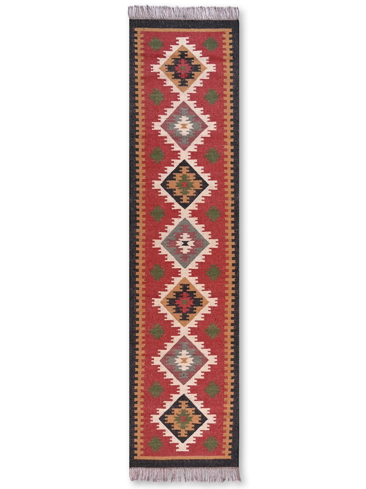 alfombras kililm pasillo 75x300 multicolor necha a mano en fibras naturales
