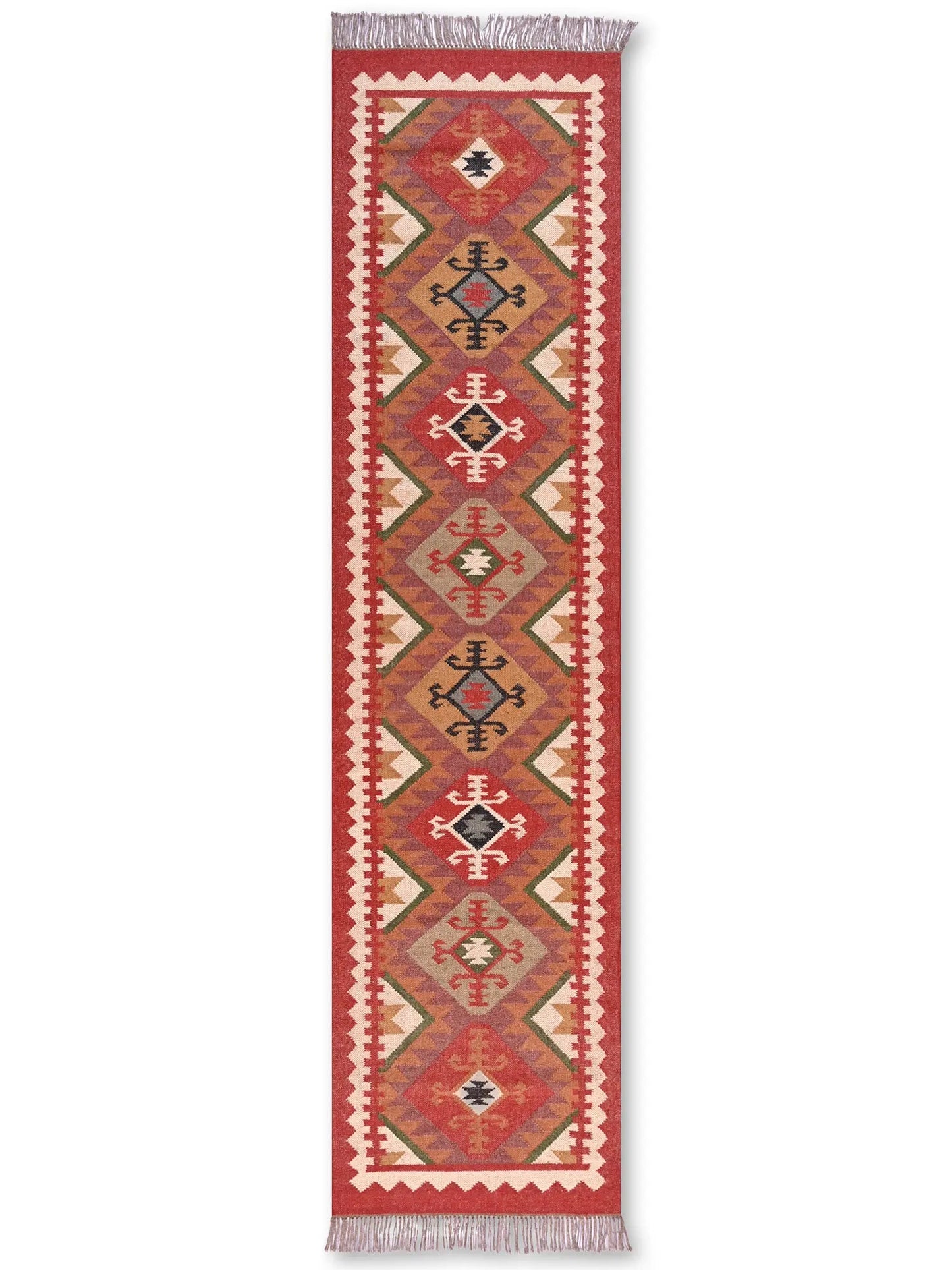 alfombras kililm pasillo 75x300 multicolor necha a mano en fibras naturales