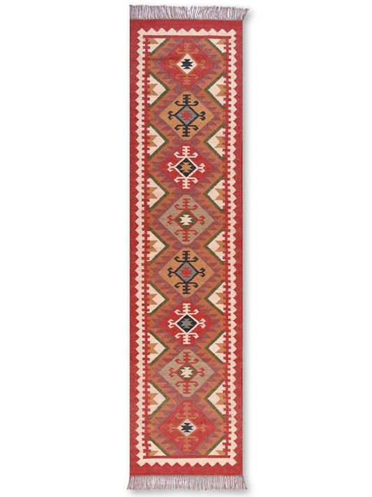 alfombras kililm pasillo 75x300 multicolor necha a mano en fibras naturales