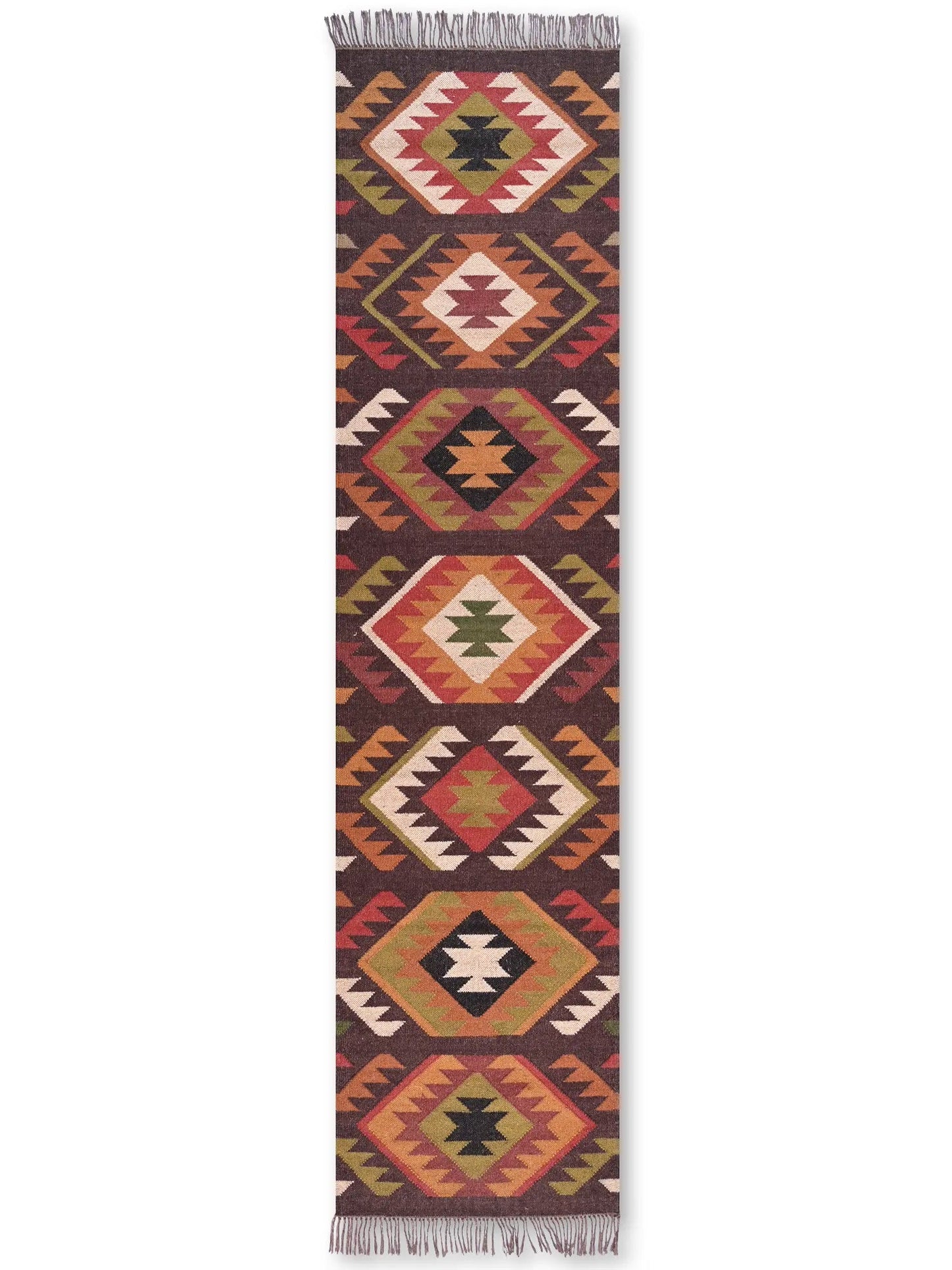 alfombras kililm pasillo 75x300 multicolor necha a mano en fibras naturales
