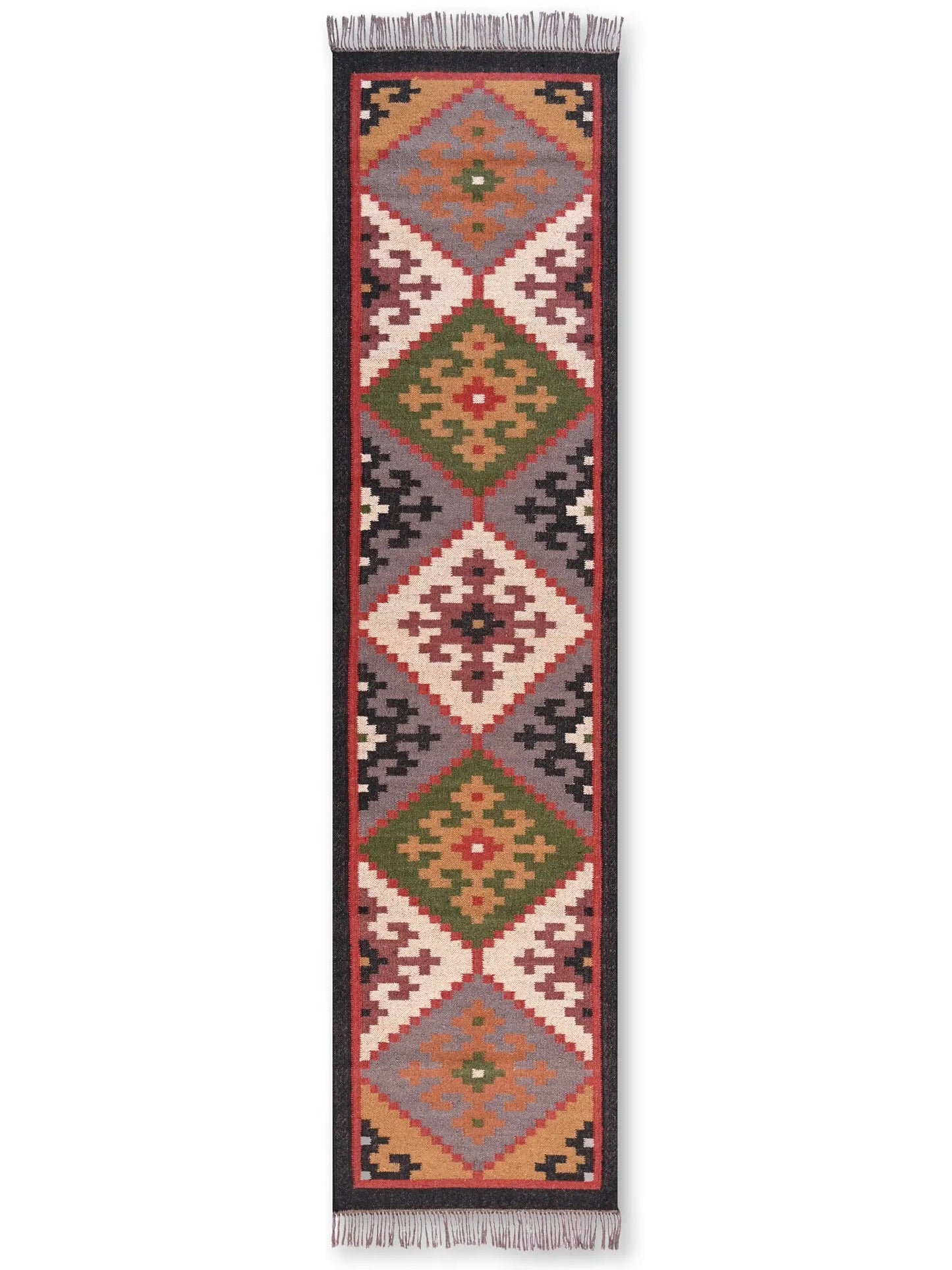alfombras kililm pasillo 75x300 multicolor necha a mano en fibras naturales

