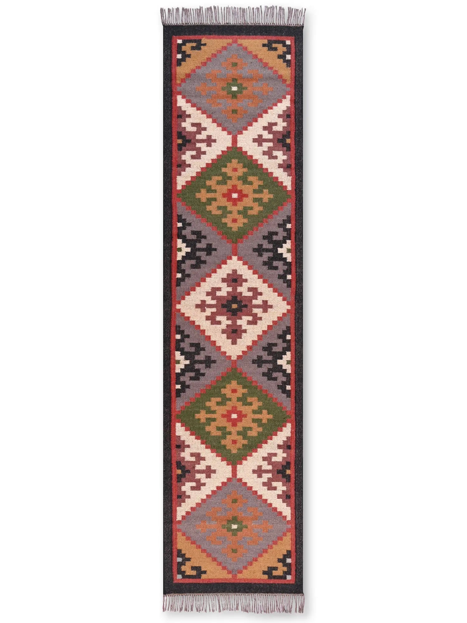 alfombras kililm pasillo 75x300 multicolor necha a mano en fibras naturales

