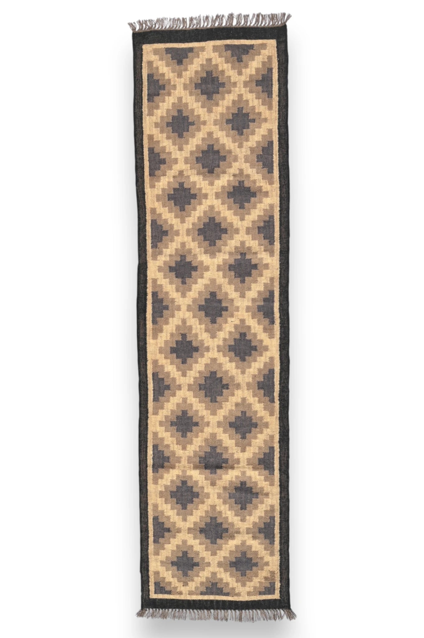 alfombras kililm pasillo 75x300  marrón  necha a mano en fibras naturales