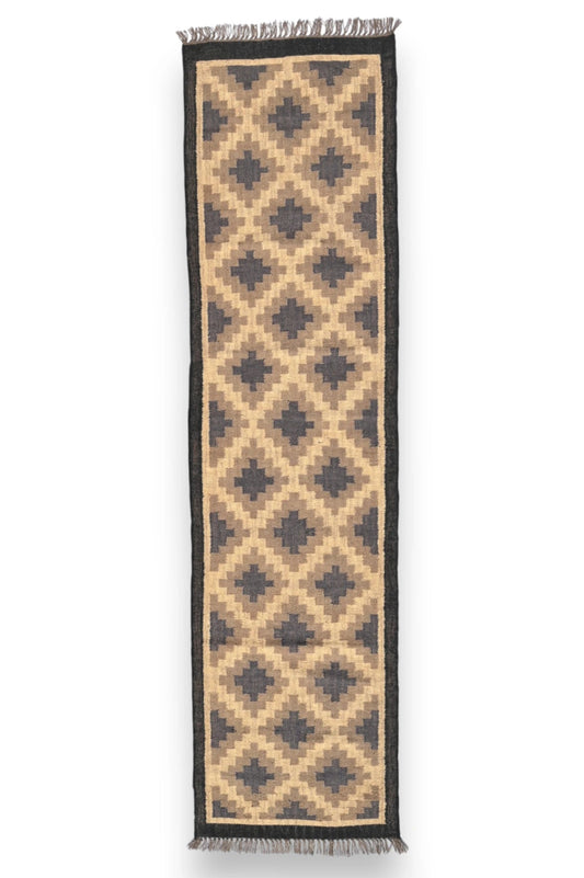 alfombras kililm pasillo 75x300  marrón  necha a mano en fibras naturales