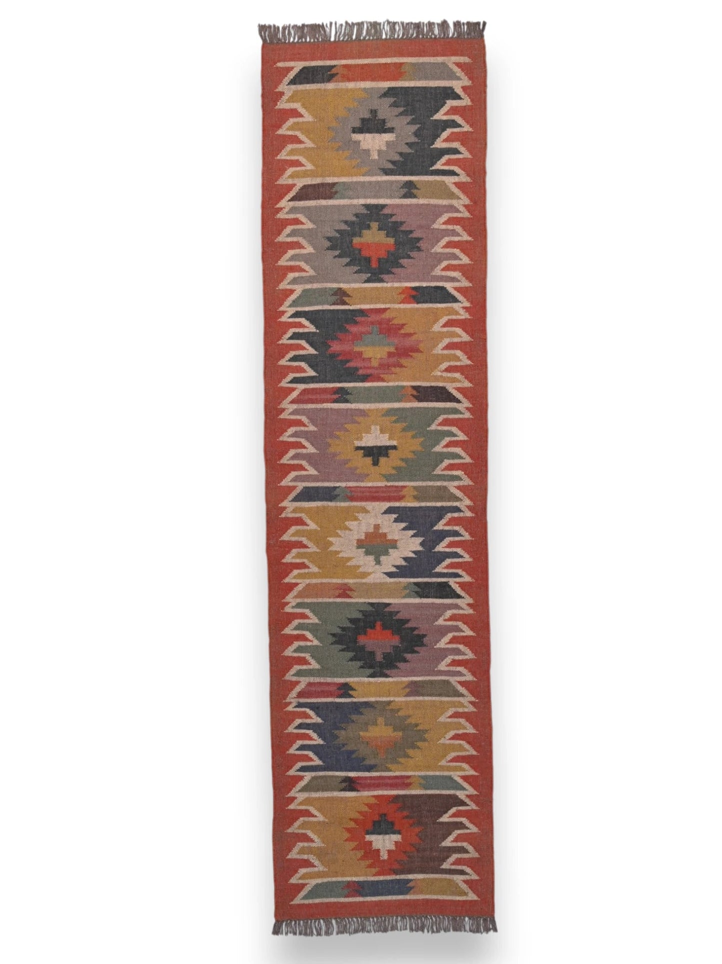 alfombras kilim pasillo 75x300 multicolor hecha a mano en fibras naturales