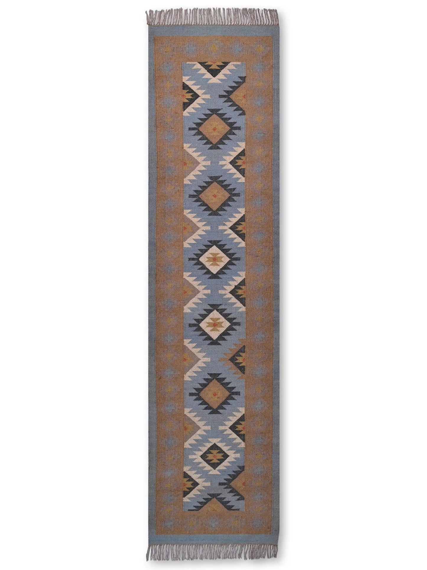 alfombras kilim pasillo 75x300 multicolor hecha a mano en fibras naturales