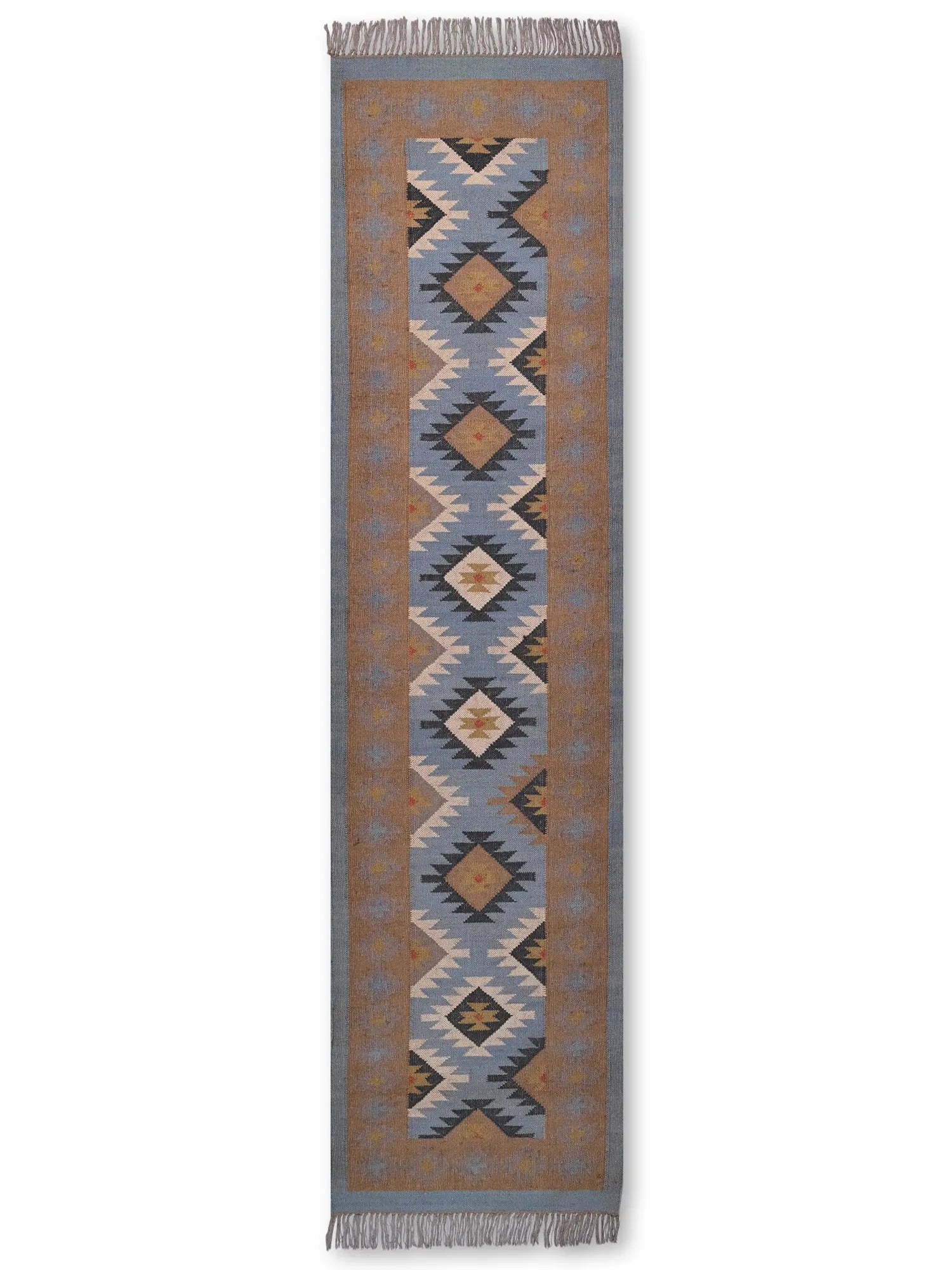 alfombras kilim pasillo 75x300 multicolor hecha a mano en fibras naturales