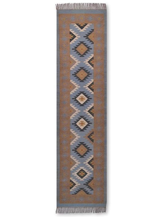 alfombras kilim pasillo 75x300 multicolor hecha a mano en fibras naturales