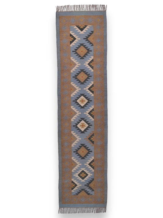 alfombras kilim pasillo 75x300 multicolor hecha a mano en fibras naturales