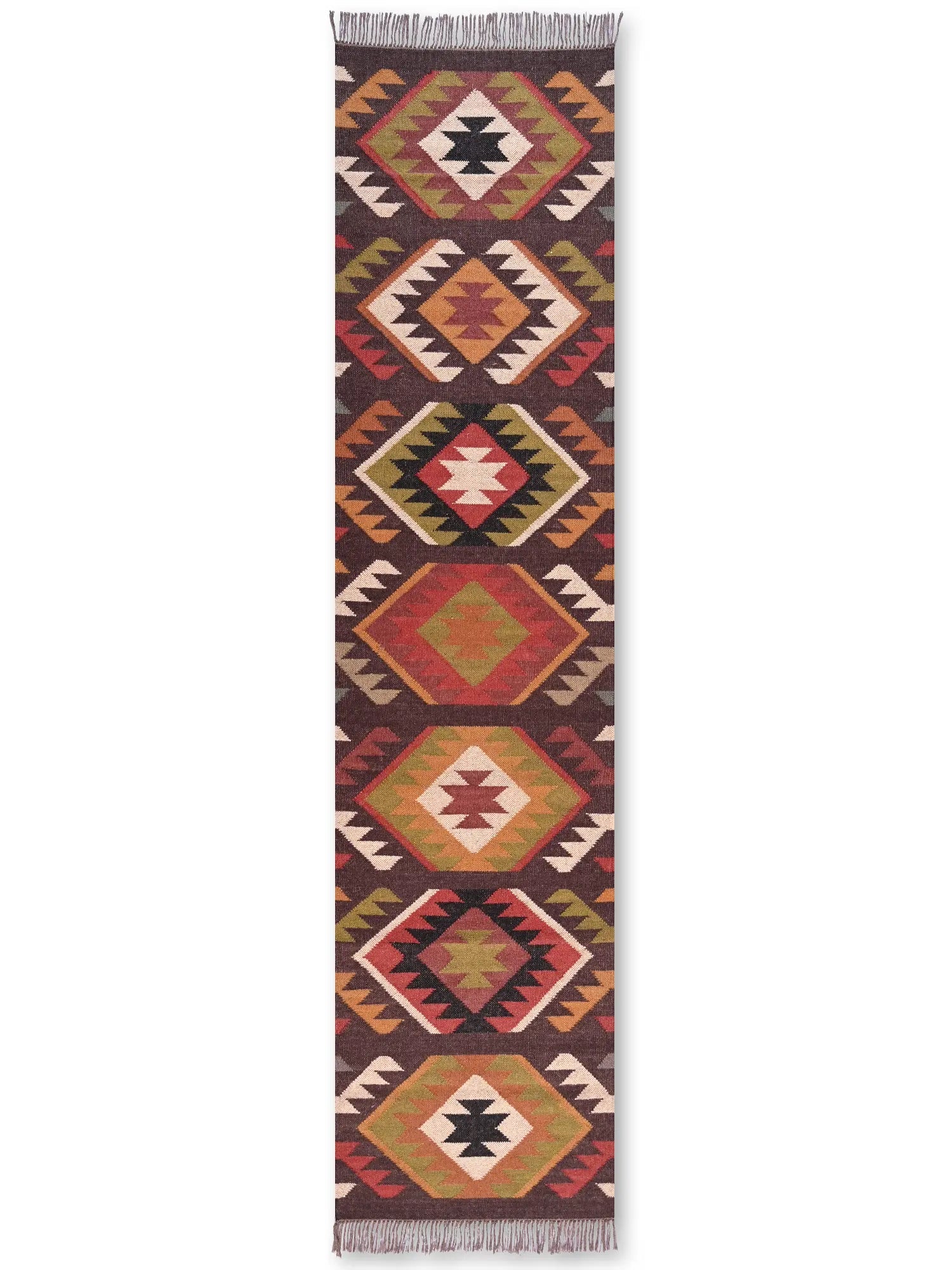 alfombras kililm pasillo 75x300 multicolor necha a mano en fibras naturales