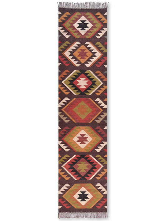 alfombras kililm pasillo 75x300 multicolor necha a mano en fibras naturales