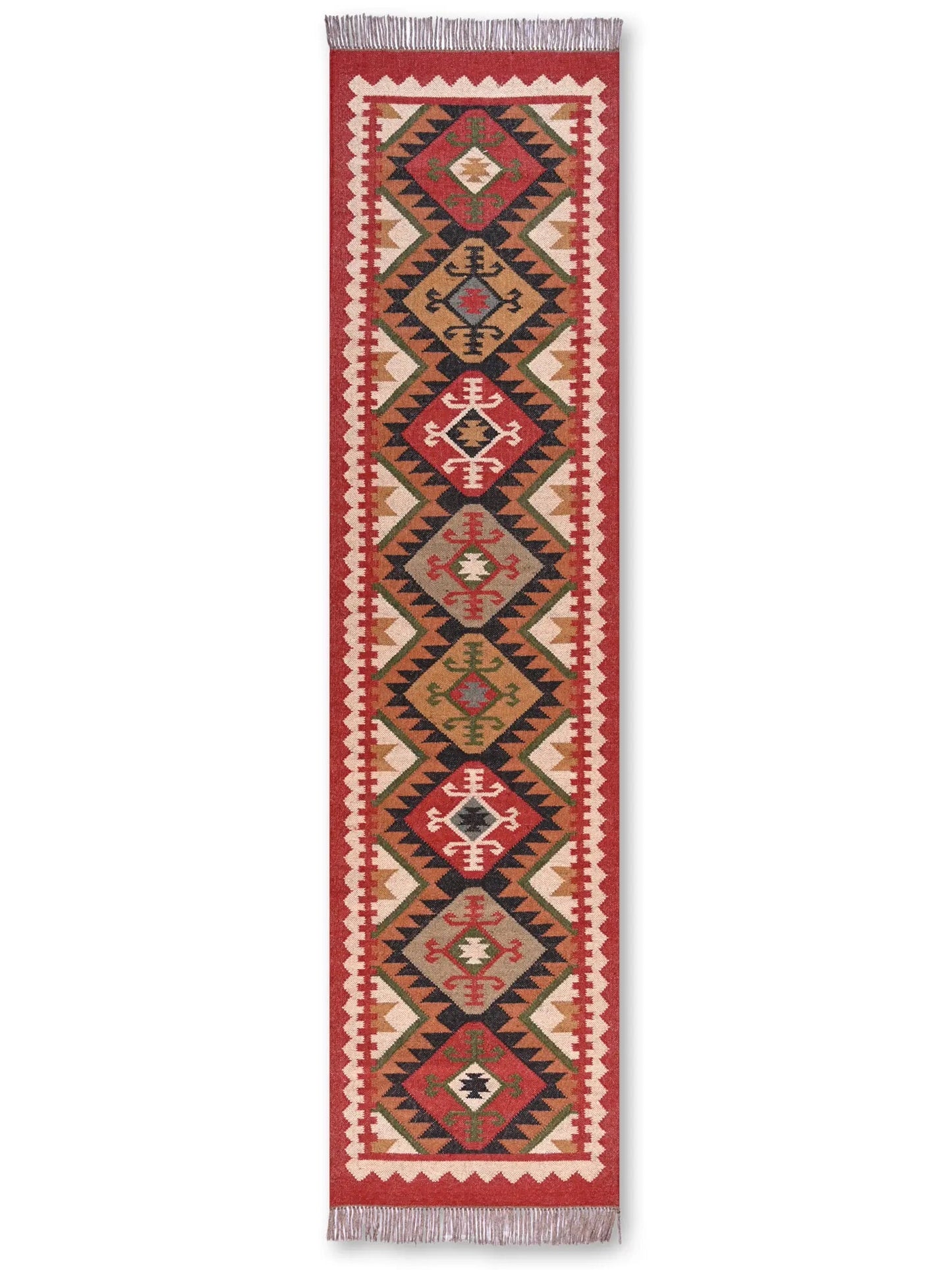 alfombras kililm pasillo 75x300 multicolor necha a mano en fibras naturales

