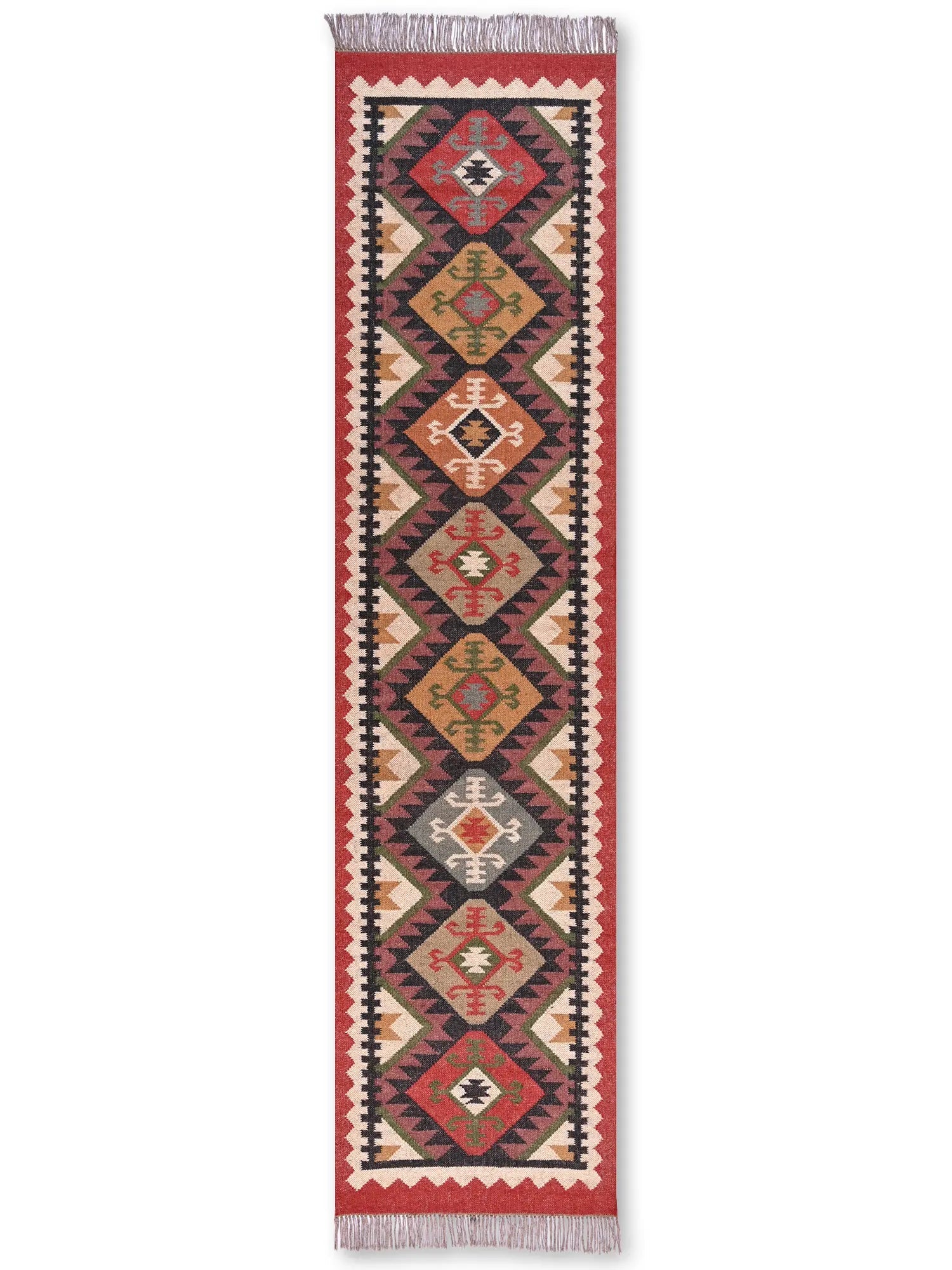 alfombras kililm pasillo 75x300 multicolor necha a mano en fibras naturales