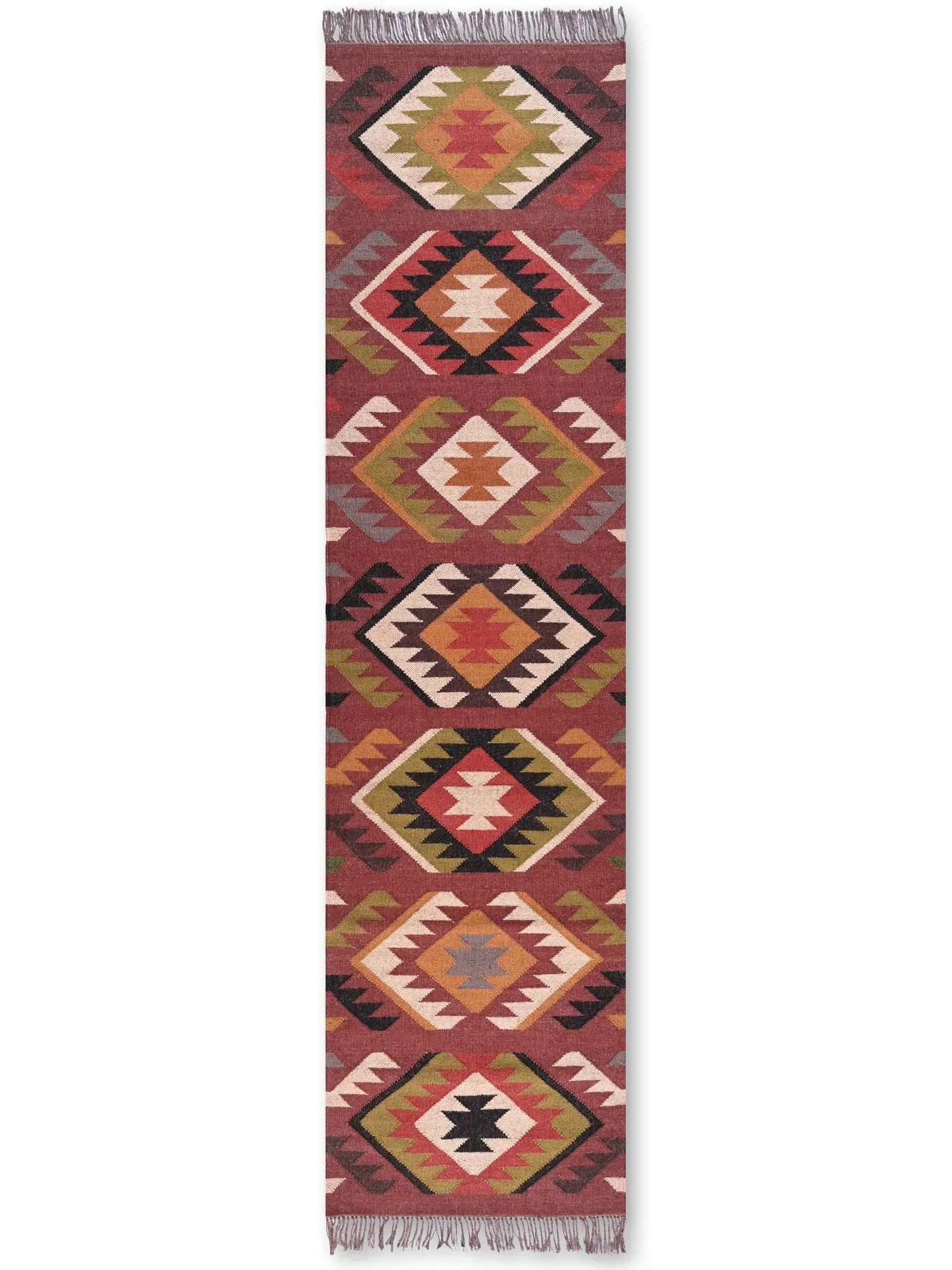 alfombras kililm pasillo 75x240 multicolor necha a mano en fibras naturales
