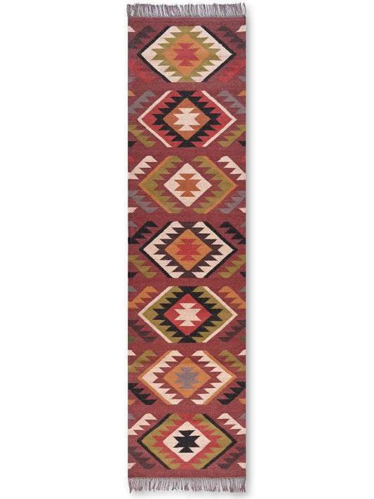 alfombras kililm pasillo 75x240 multicolor necha a mano en fibras naturales