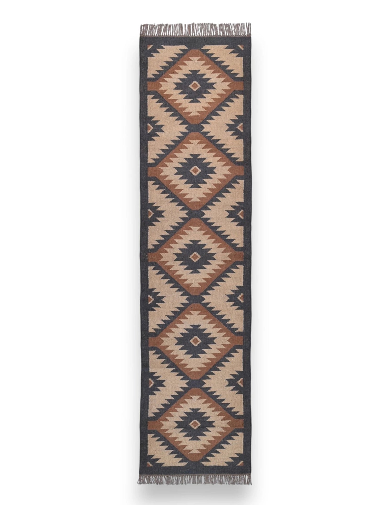 alfombras kilim pasillo 75x300 multicolor hecha a mano en fibras naturales