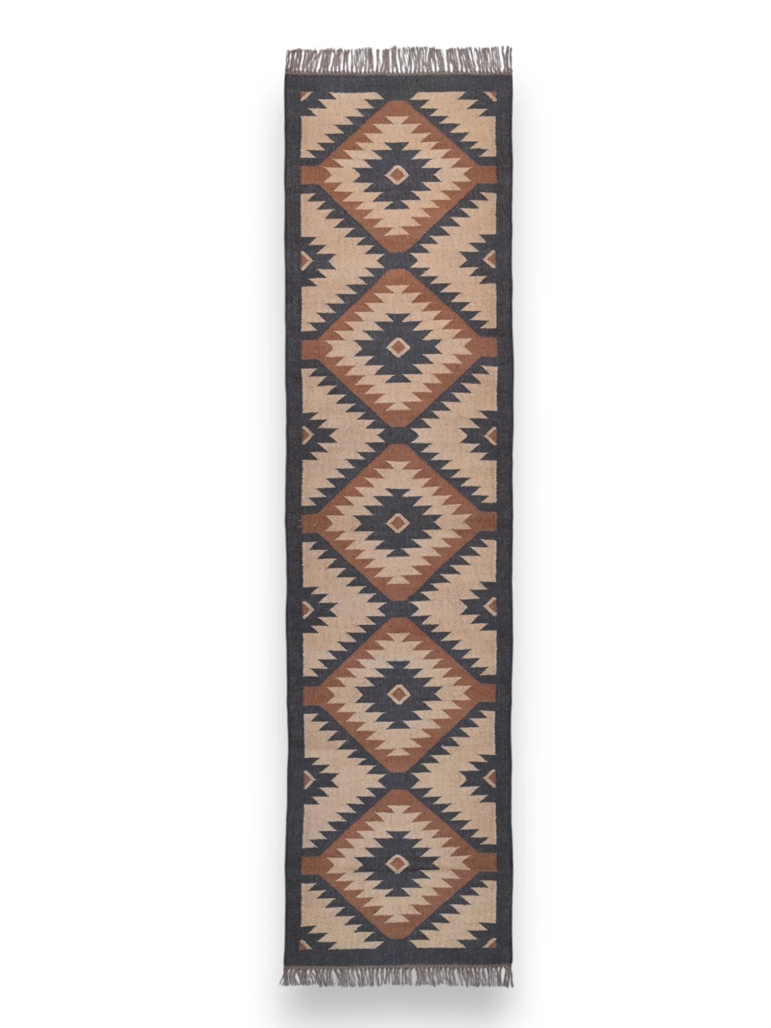 alfombras kilim pasillo 75x300 multicolor hecha a mano en fibras naturales