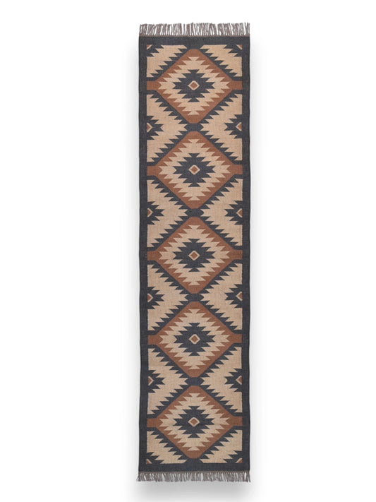 alfombras kilim pasillo 75x300 multicolor hecha a mano en fibras naturales