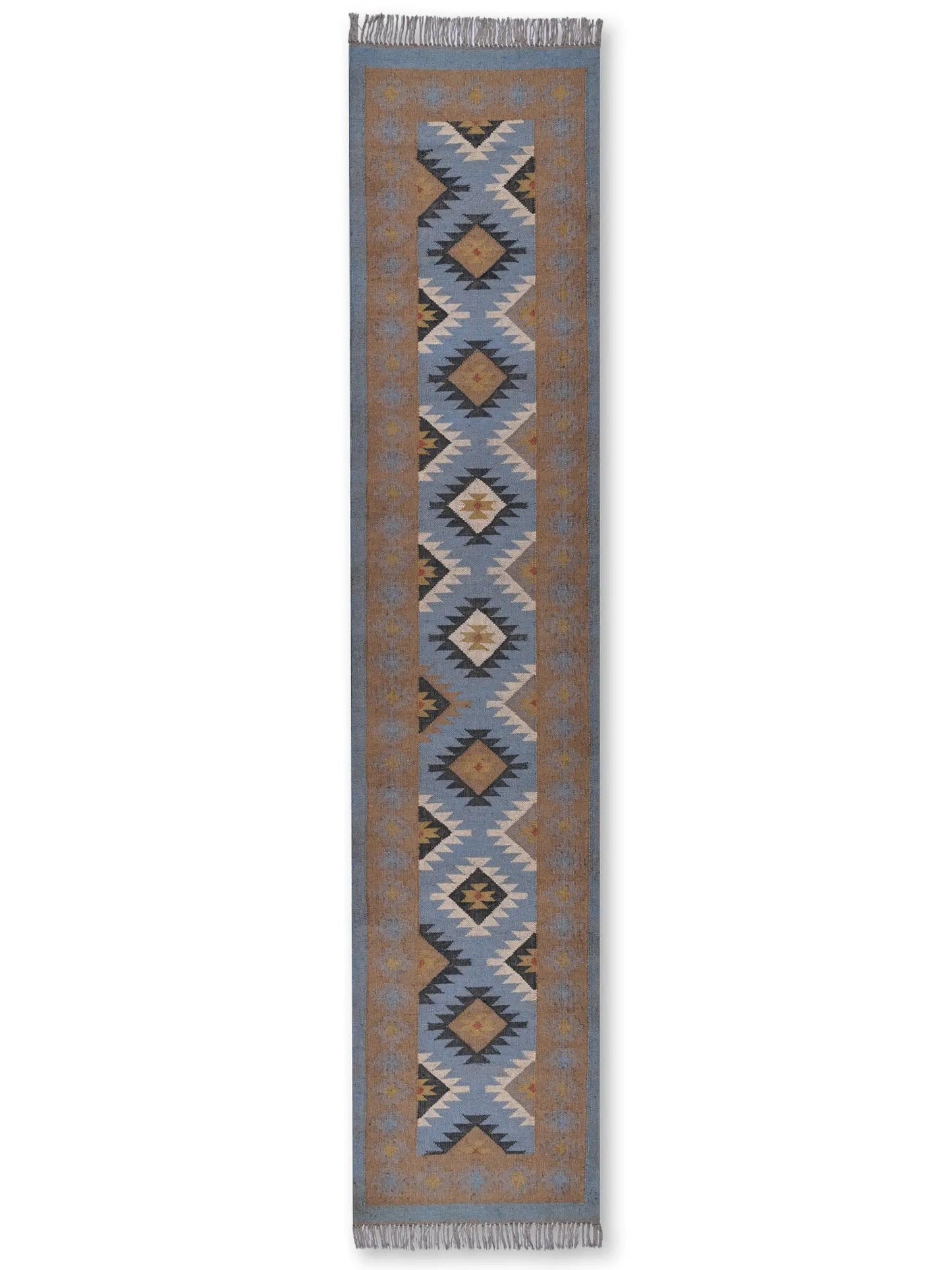 alfombras kilim pasillo 75x360 multicolor hecha a mano en fibras naturales