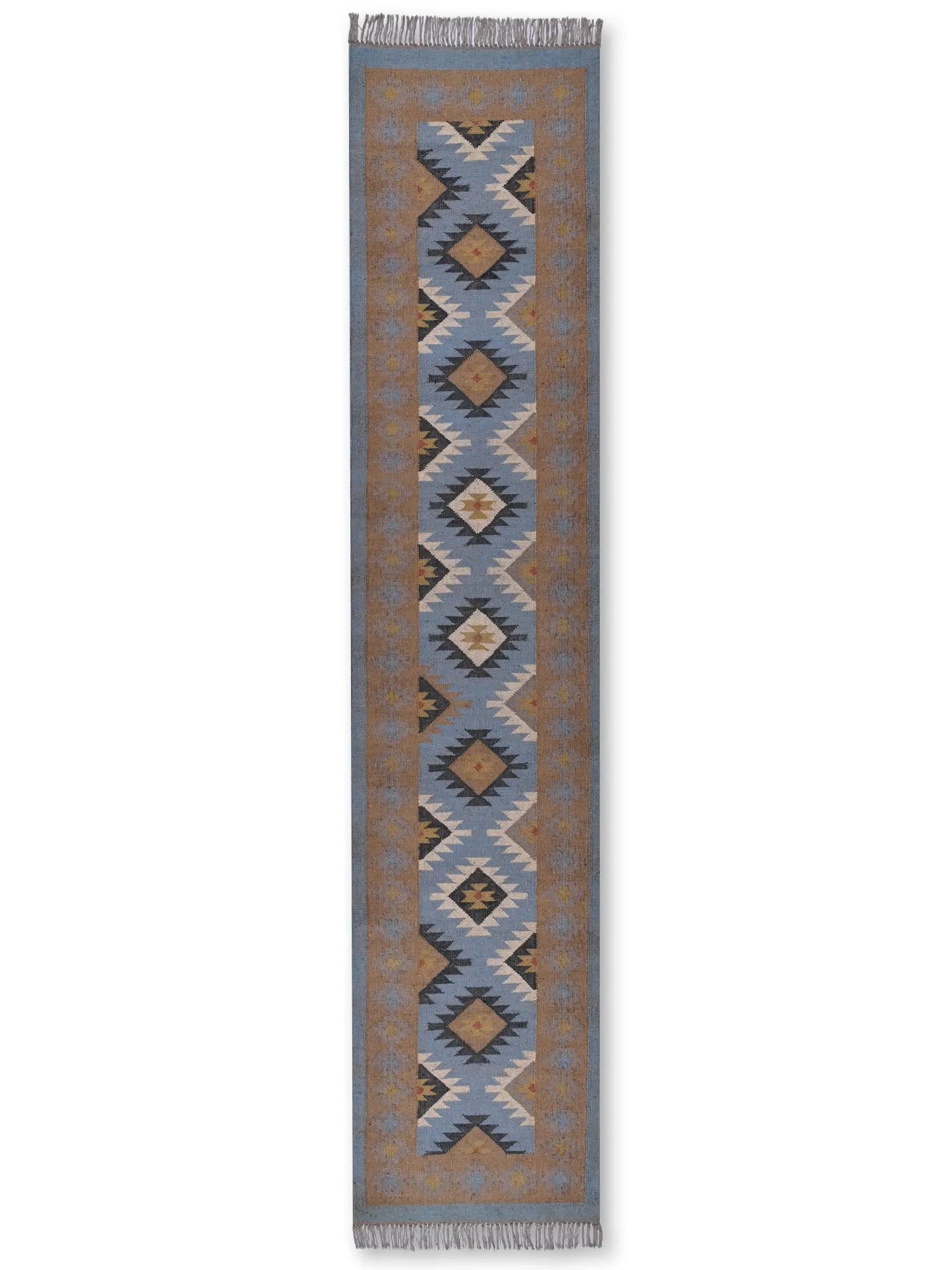 alfombras kilim pasillo 75x360 multicolor hecha a mano en fibras naturales