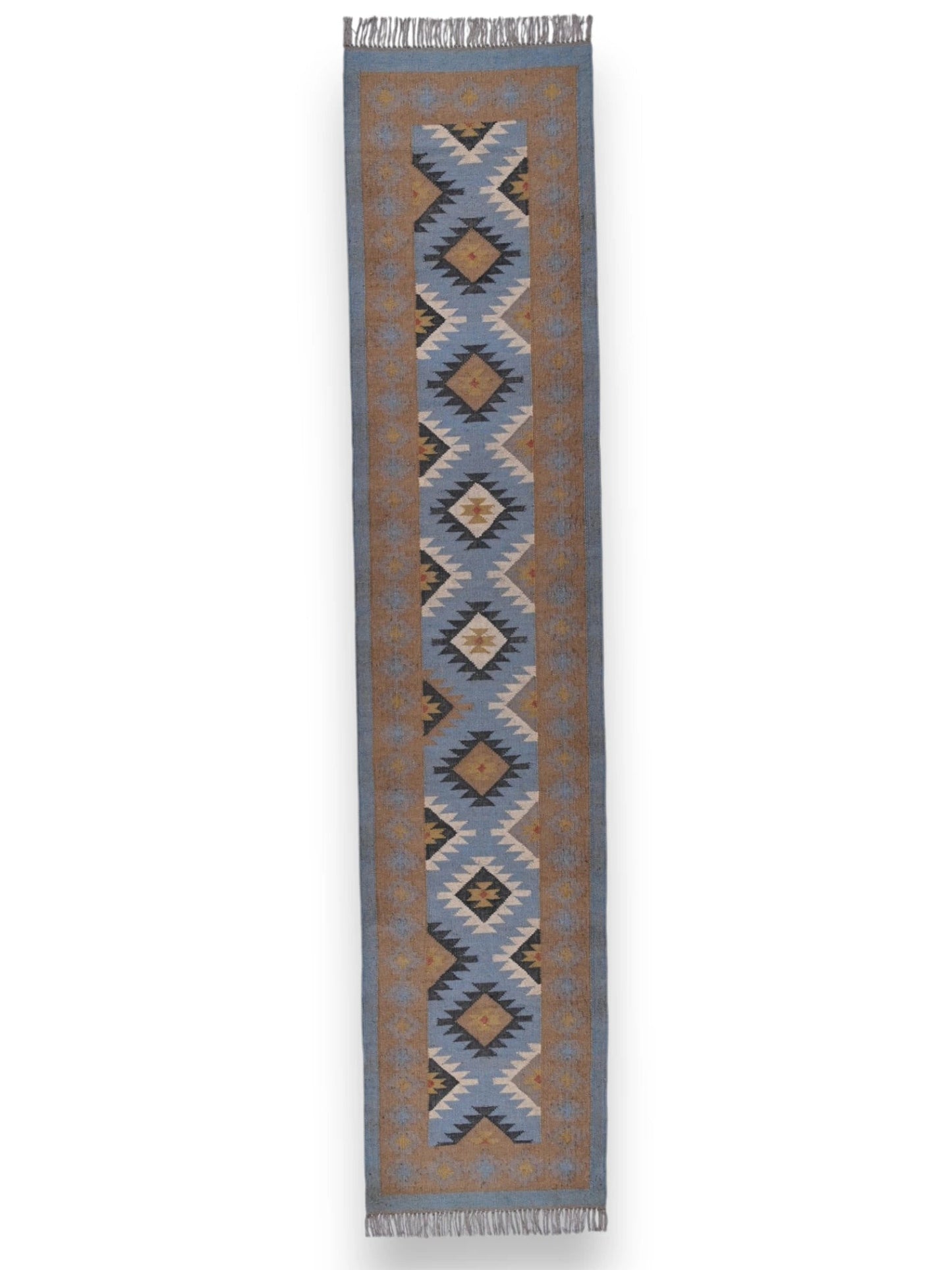 alfombras kilim pasillo 75x360 multicolor hecha a mano en fibras naturales