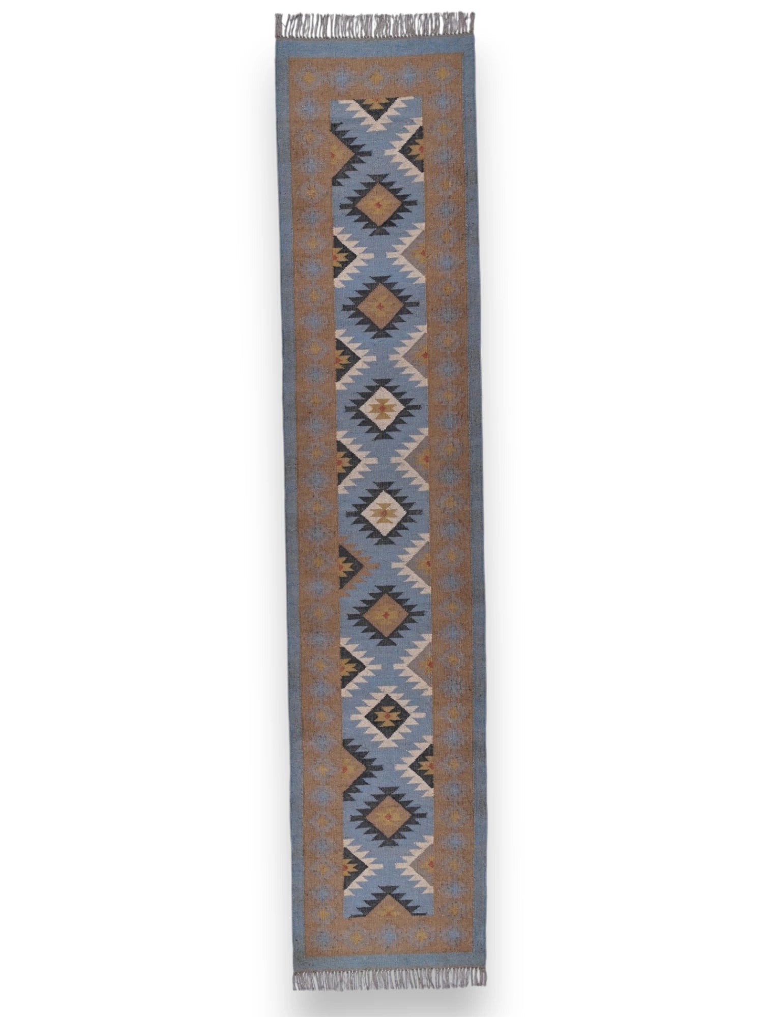 alfombras kilim pasillo 75x360 multicolor hecha a mano en fibras naturales