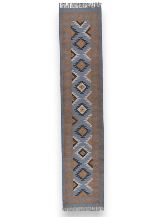 alfombras kilim pasillo 75x360 multicolor hecha a mano en fibras naturales
