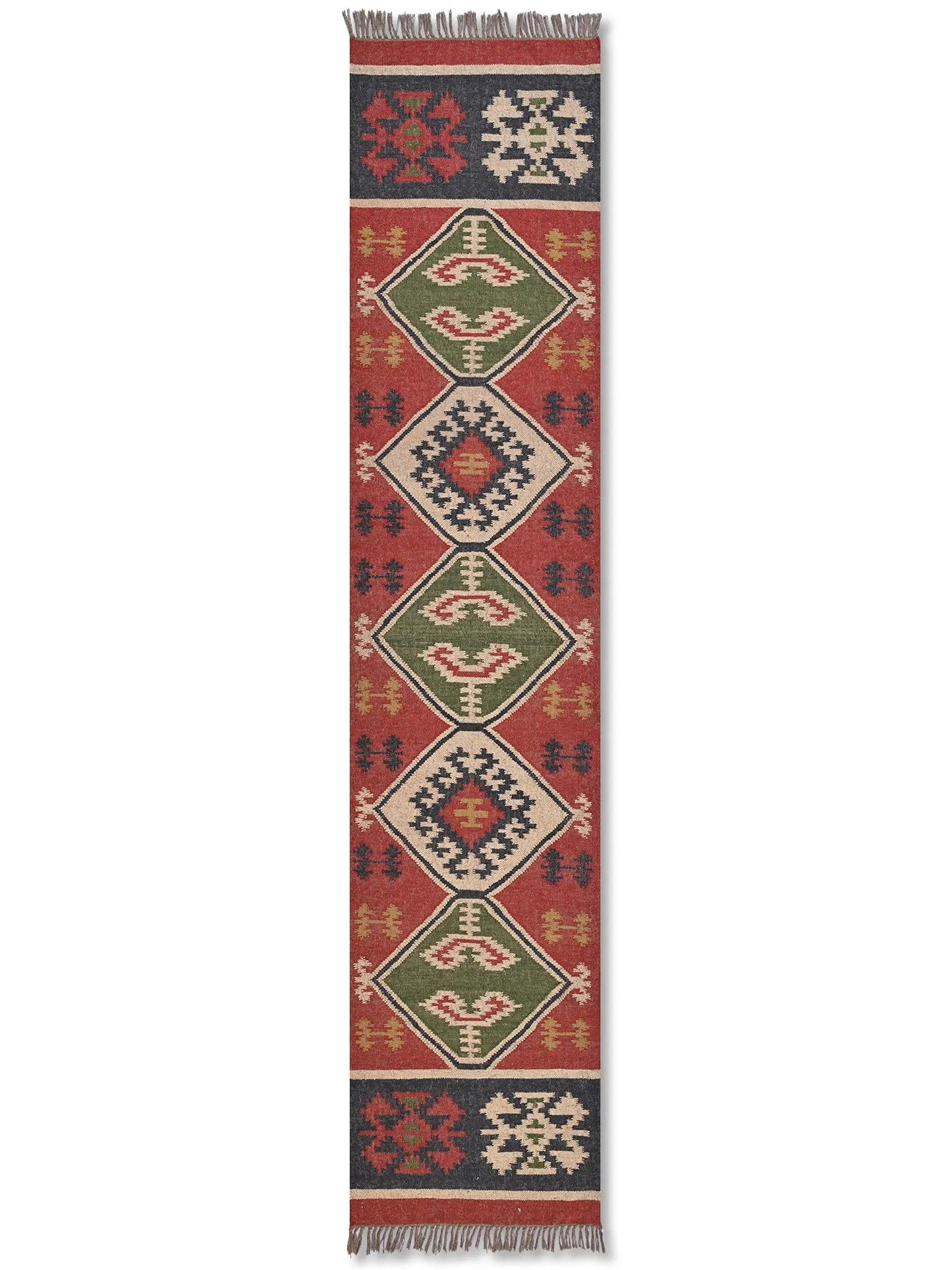 alfombras kililm pasillo  75x360 multicolor necha a mano en fibras naturales